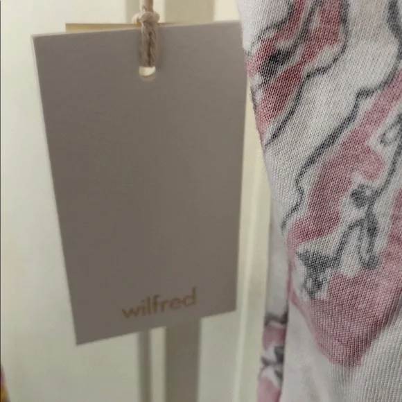 Wilfred Pink and Gray Paisley Tie-Front Crop Top - Picture 3 of 6